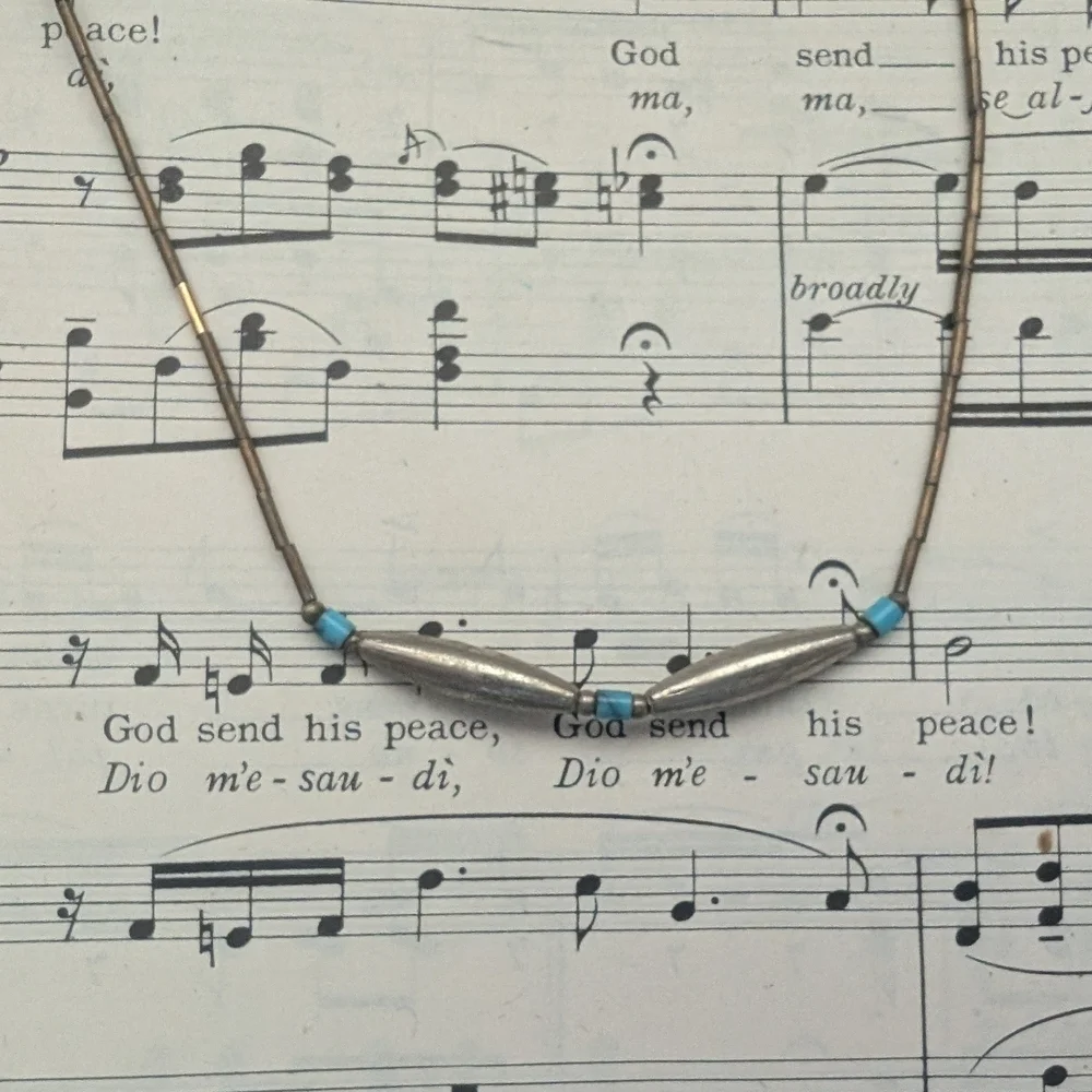 Elegant Blue and Silver Necklace - Picture 9 of 12